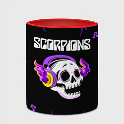 Кружка 3D Scorpions неоновый череп, цвет: 3D-белый + красный — фото 2