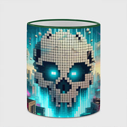 Кружка 3D Minecraft skull - ai art fantasy, цвет: 3D-зеленый кант — фото 2