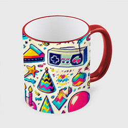 Кружка цветная Праздник 90х игры сладости и ностальгия