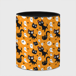 Кружка 3D Паттерн с черными кошками, цвет: 3D-белый + черный — фото 2