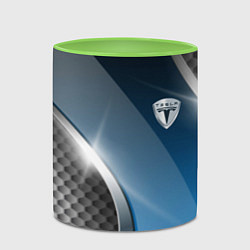 Кружка 3D Tesla carbon steel, цвет: 3D-белый + светло-зеленый — фото 2