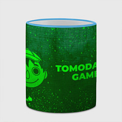 Кружка 3D Tomodachi Game - green gradient по-горизонтали, цвет: 3D-небесно-голубой кант — фото 2