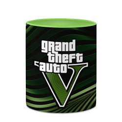 Кружка 3D Grand Theft Auto V - logo, цвет: 3D-белый + светло-зеленый — фото 2