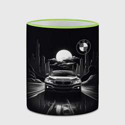 Кружка 3D BMW black and white, цвет: 3D-светло-зеленый кант — фото 2