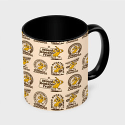 Кружка 3D Банановый фрукт повышающий настроение, цвет: 3D-белый + черный