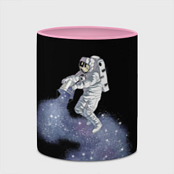 Кружка 3D Космонавт астронавт украшает футболку космосом, цвет: 3D-белый + розовый — фото 2