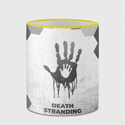 Кружка 3D Death Stranding - white gradient, цвет: 3D-желтый кант — фото 2