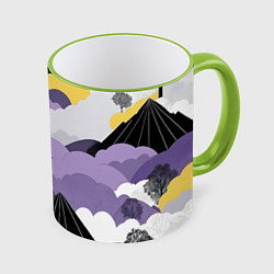 Кружка 3D Япония горы, цвет: 3D-светло-зеленый кант