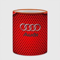 Кружка 3D AUDI текстура металик, цвет: 3D-оранжевый кант — фото 2
