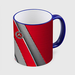 Кружка 3D Mercedes carbon, цвет: 3D-синий кант