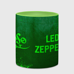 Кружка 3D Led Zeppelin - green gradient по-горизонтали, цвет: 3D-белый + светло-зеленый — фото 2