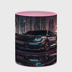 Кружка 3D Porshe night city, цвет: 3D-белый + розовый — фото 2