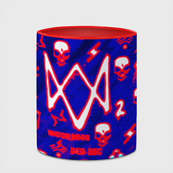 Кружка 3D Watch dogs neon, цвет: 3D-белый + красный — фото 2