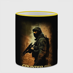 Кружка 3D Counter strike спецназовец, цвет: 3D-желтый кант — фото 2