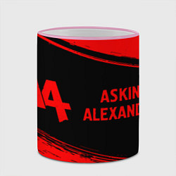 Кружка 3D Asking Alexandria - red gradient по-горизонтали, цвет: 3D-розовый кант — фото 2