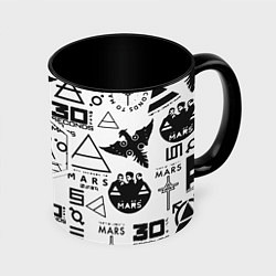 Кружка 3D Linkin park pattern 30 second to mars, цвет: 3D-белый + черный