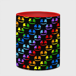 Кружка 3D Marshmello pattern neon, цвет: 3D-белый + красный — фото 2