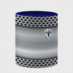 Кружка 3D Tesla металлическая сетка, цвет: 3D-белый + синий — фото 2