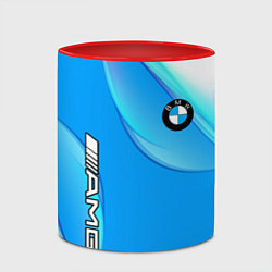 Кружка 3D BMW abstrac line steel, цвет: 3D-белый + красный — фото 2
