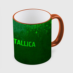 Кружка 3D Metallica - green gradient по-горизонтали, цвет: 3D-оранжевый кант