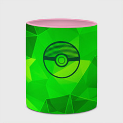 Кружка 3D Pokemon green poly, цвет: 3D-белый + розовый — фото 2