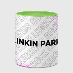 Кружка 3D Linkin Park 2024 rock legends по-горизонтали, цвет: 3D-белый + светло-зеленый — фото 2