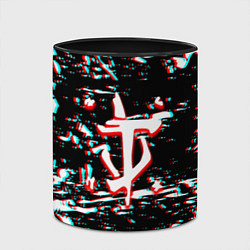 Кружка 3D Doom glithc краски, цвет: 3D-белый + черный — фото 2