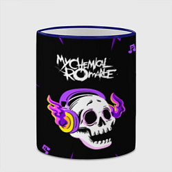 Кружка 3D My Chemical Romance неоновый череп, цвет: 3D-синий кант — фото 2