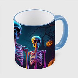 Кружка цветная Страшилки скелеты