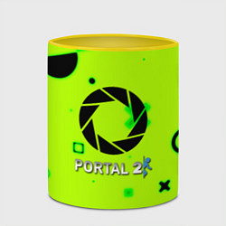 Кружка 3D Portal 2 geometry steel, цвет: 3D-белый + желтый — фото 2