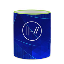 Кружка 3D Twenty One Pilots blue poly, цвет: 3D-светло-зеленый кант — фото 2