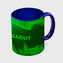 Кружка 3D Fallout - green gradient по-горизонтали, цвет: 3D-белый + синий