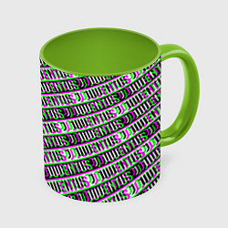Кружка 3D Juventus glitch pattern, цвет: 3D-белый + светло-зеленый