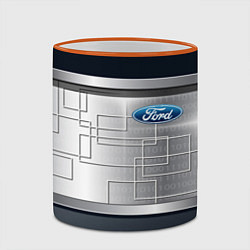 Кружка 3D FORD текстура из метала, цвет: 3D-оранжевый кант — фото 2