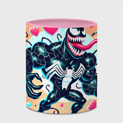 Кружка 3D Venom in cartoon style, цвет: 3D-белый + розовый — фото 2