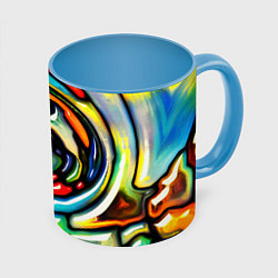 Кружка цветная Акварельные краски мозаика