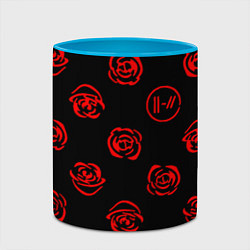 Кружка 3D Twenty one pilots rose pattern, цвет: 3D-белый + небесно-голубой — фото 2