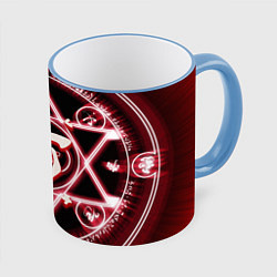 Кружка 3D Doom logo, цвет: 3D-небесно-голубой кант