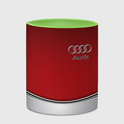Кружка 3D Audi metal car steel, цвет: 3D-белый + светло-зеленый — фото 2