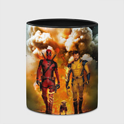 Кружка 3D Дэдпул и Росомаха - Догпуля, цвет: 3D-белый + черный — фото 2