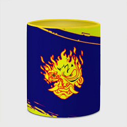Кружка 3D Cyberpunk 2077 краски полосы, цвет: 3D-белый + желтый — фото 2