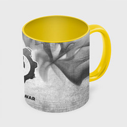Кружка 3D Gears of War - white gradient, цвет: 3D-белый + желтый