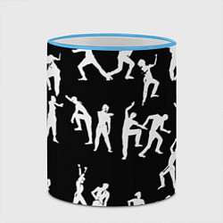 Кружка 3D Silhouettes of moving people, цвет: 3D-небесно-голубой кант — фото 2