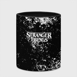 Кружка 3D Stranger things брызги красок, цвет: 3D-белый + черный — фото 2