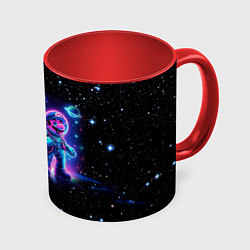 Кружка цветная Марио и Луиджи в космосе - неоновое свечение