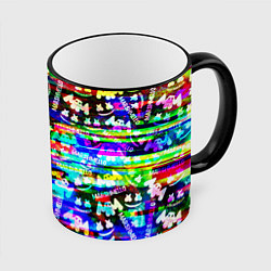 Кружка цветная Marshmello music краски