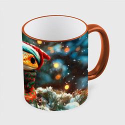 Кружка цветная Новогодняя змея у елочки