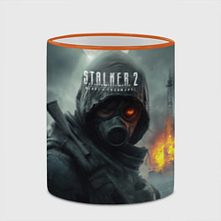 Кружка 3D Stalker 2 взрыв вышки, цвет: 3D-оранжевый кант — фото 2