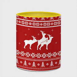 Кружка 3D Очень неприличные олени, цвет: 3D-белый + желтый — фото 2