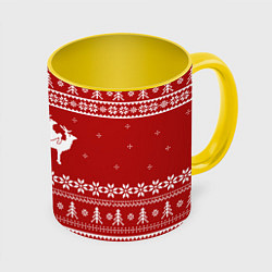 Кружка 3D Очень неприличные олени, цвет: 3D-белый + желтый